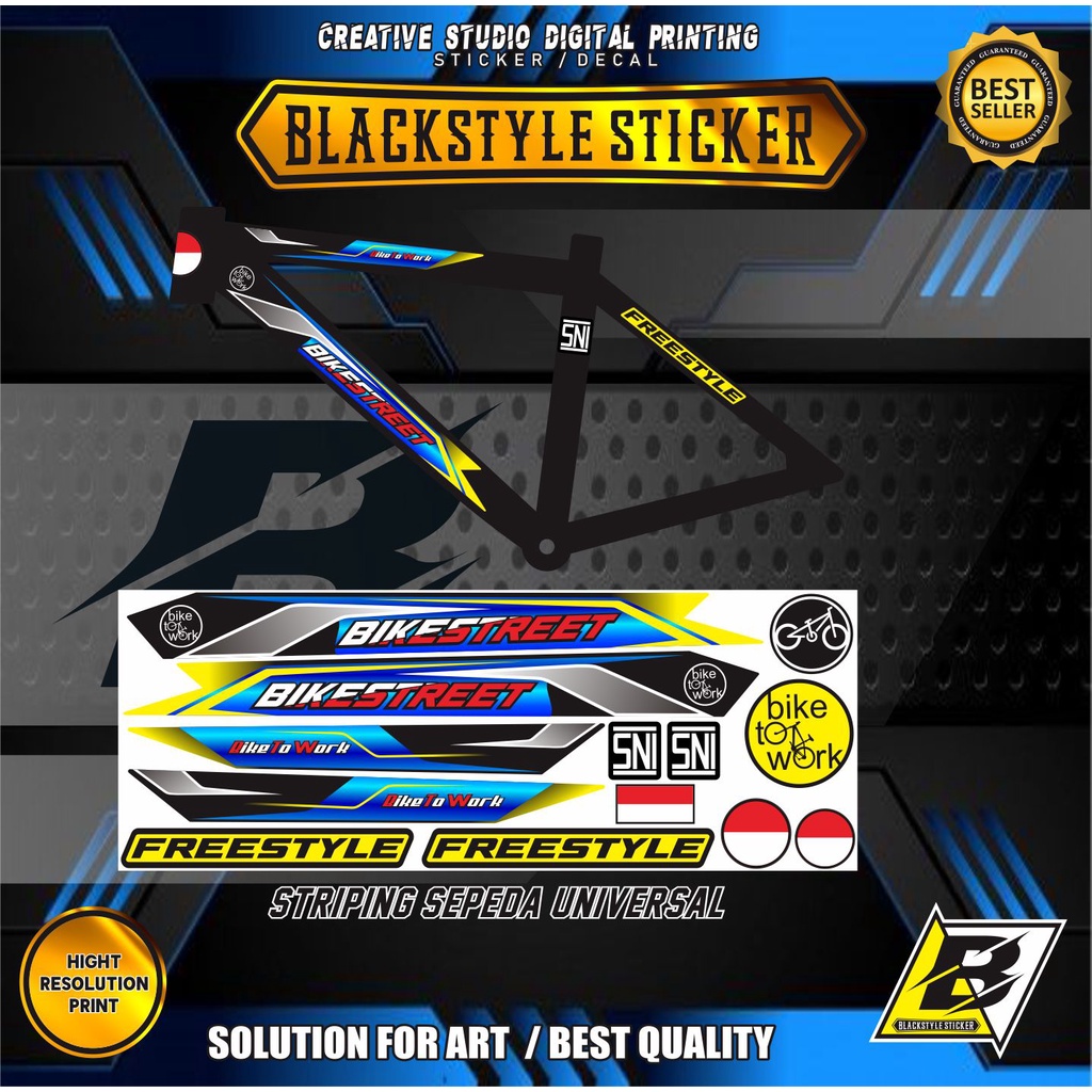 STRIPING VARIASI STIKER UNIVERSAL ALL SEPEDA MTB / SEPEDA BMX ALL / STICKER  SIMPLE BIKE LIST STRIPI