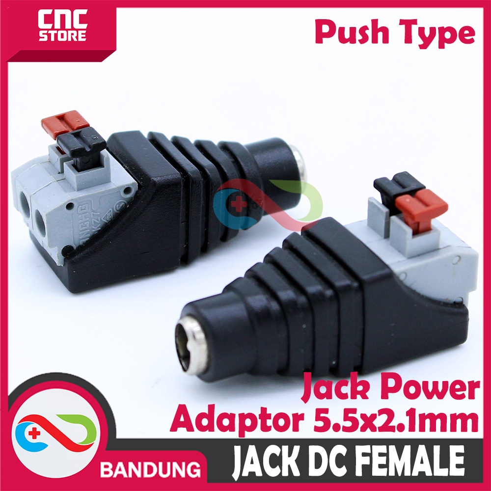 DC JACK FEMALE POWER ADAPTER 5.5X2.1MM PUSH TYPE SOCKET 2.1X5.5MM