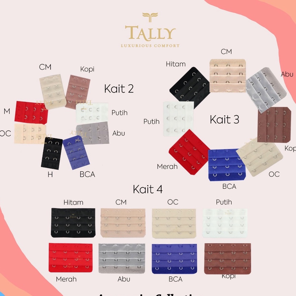 Kait Bra 4 Lianglisi by Tally Kait 4 Penyambung Lingkar Bra | Bra Extension Kait Bh |jt