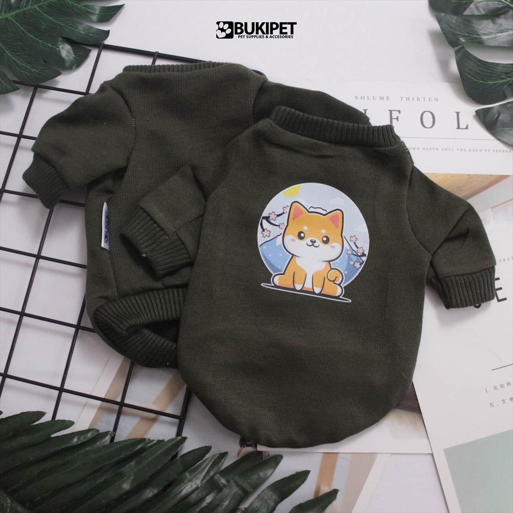 baju kucing anjing kelinci monyet lucu murah aksesoris hewan kecil - DAILY BASIC CREWNECK SHIN SHIBA