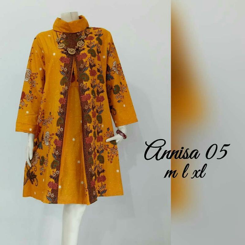 TUNIK BATIK CANTIK KEKINIAN BAJU BATIK WANITA MODERN PREMIUM ATASAN WANITA BAJU BATIK WANITA