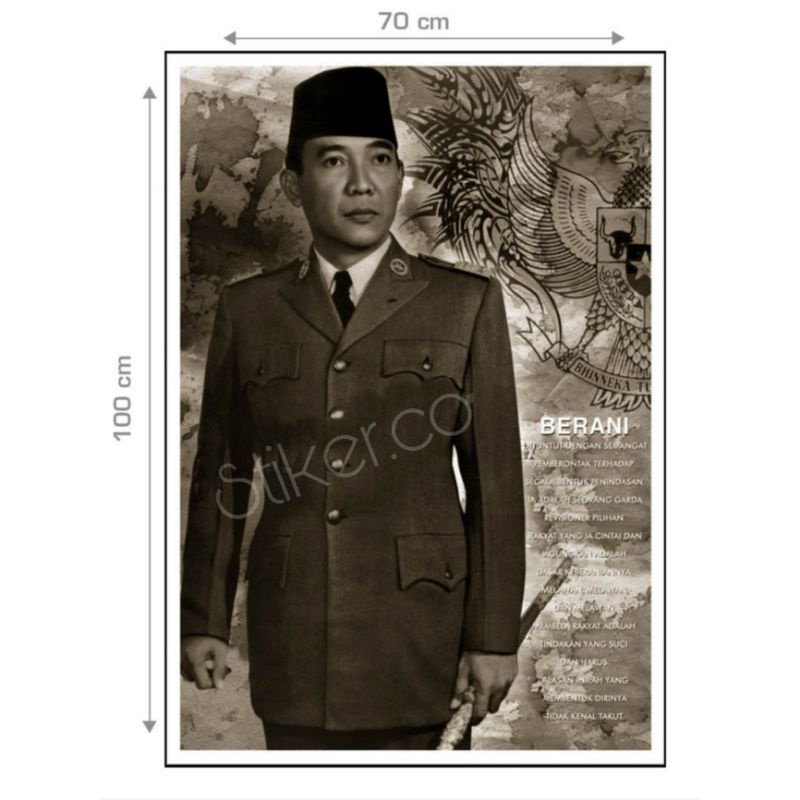 Jual POSTER SOEKARNO BERANI UKURAN 70X100 CM | Shopee Indonesia