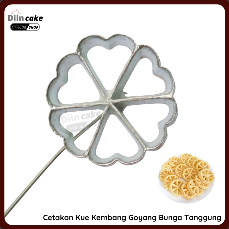 Cetakan Kue Kembang Goyang Bentuk Bunga Diameter 7cm Alumunium Anti Lengket