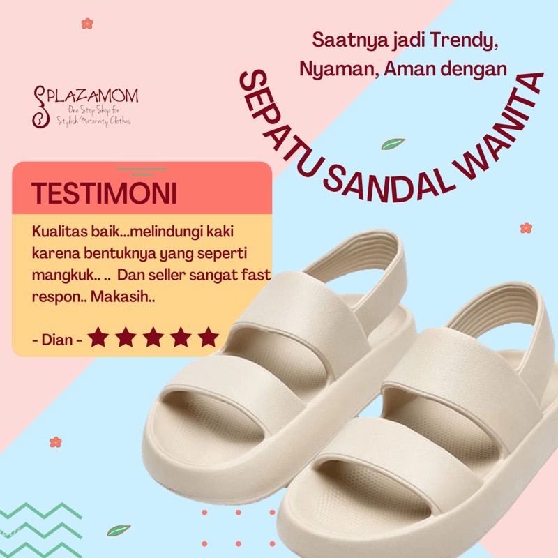 Sepatu sandal EVA karet WANITA DEWASA lalisa slop selop sendal slippers ringan nyaman empuk trendy stylish kekinian model korea korean anti slip awet kualitas premium