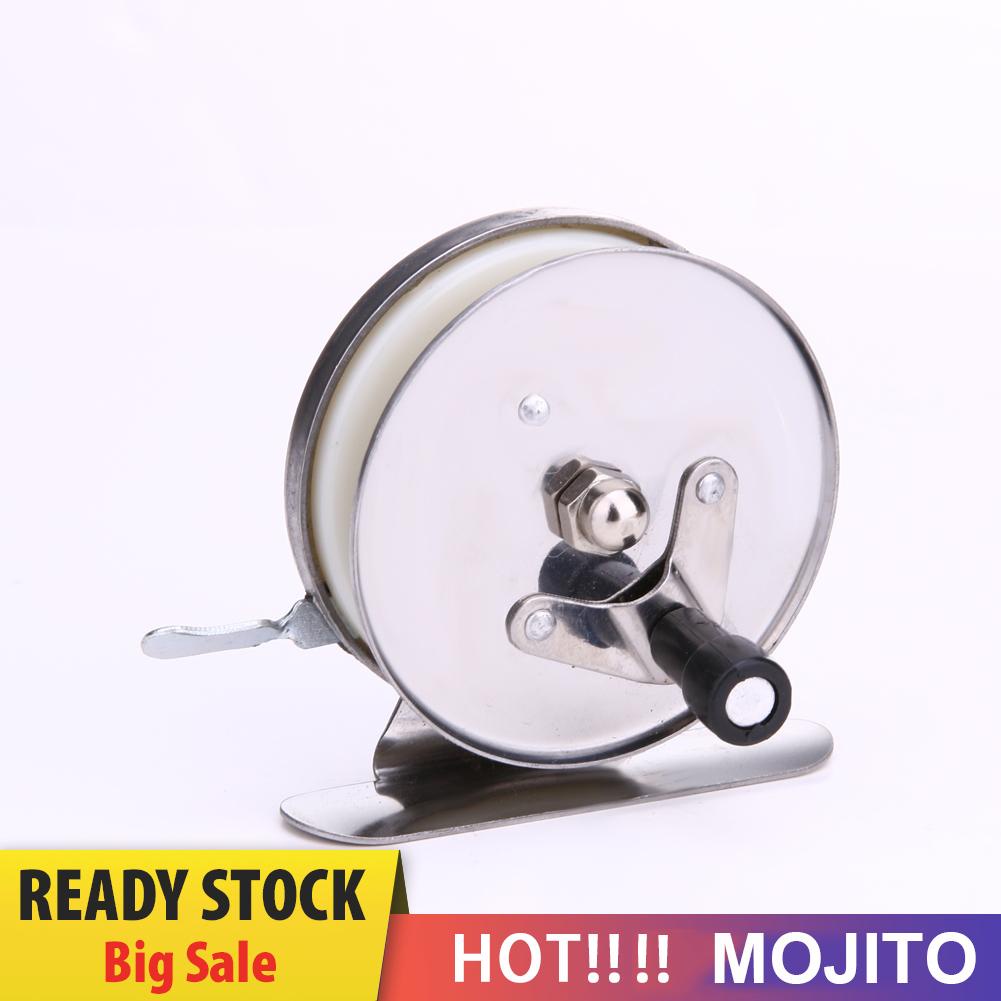 MOJITO Ice Fishing Mini Pole Line Reel Rods Shrimp Metal Steel Lightweight Portabl