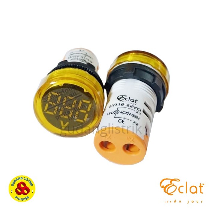 Pilot Lamp LED Volt Meter 22mm 20-500V Round Panel LED Volt Indicator