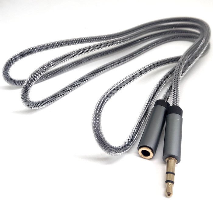 Aluminum Metal Build Audio Extension Cable Kabel Sambungan