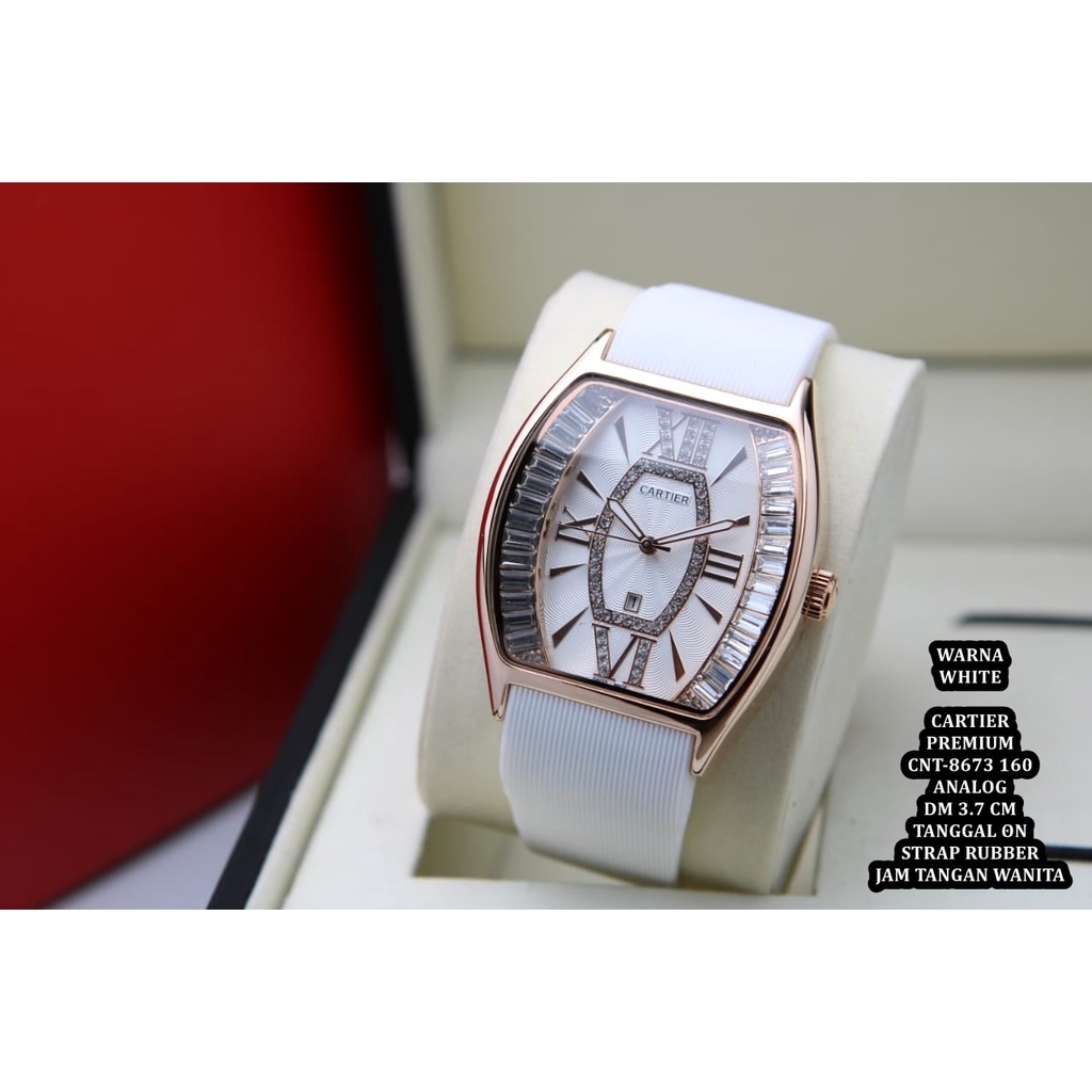 ( Bisa Cod ) Jam Tangan Wanita CARTIER Rubber CNT-8673 Tanggal Aktif