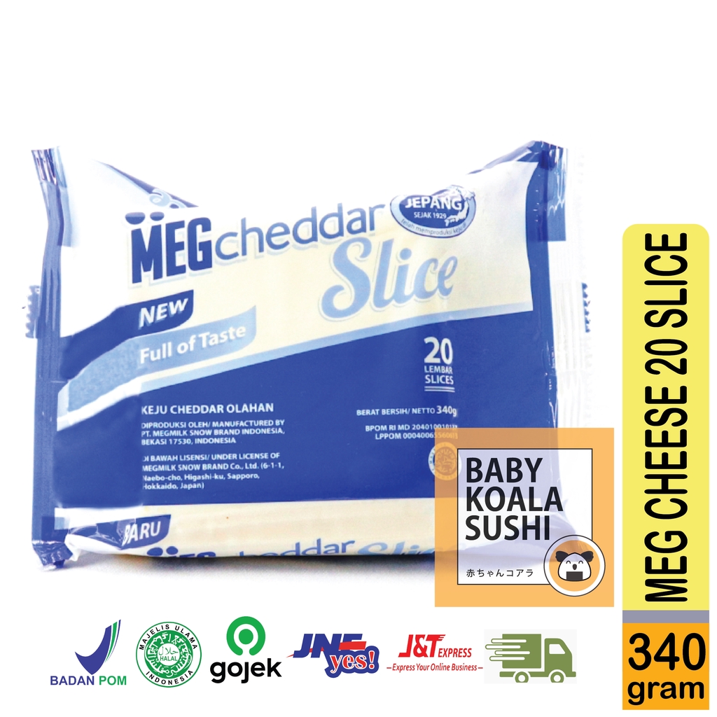 MEG CHEESE Keju Cheddar Biru Slice 20 Lembar Halal │ Chedar