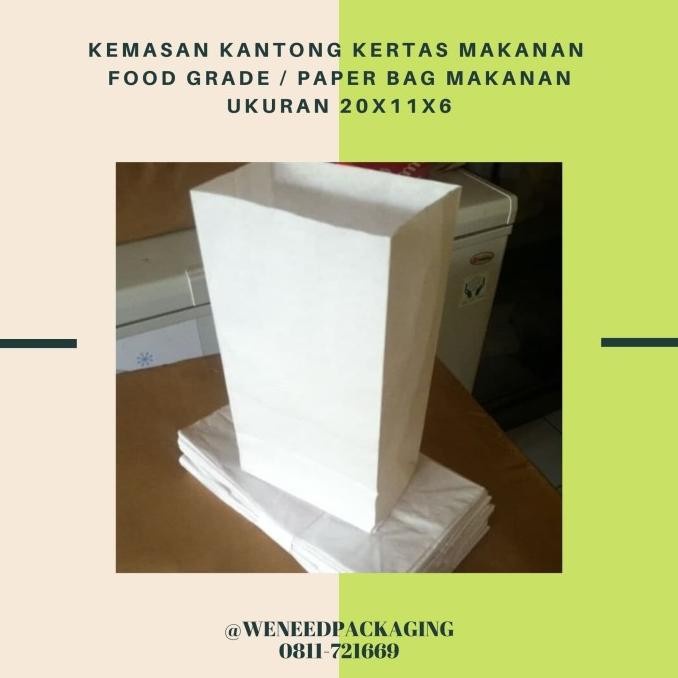 

(TERLARIS) Dijual Paperbag / Kantong Makanan Roti /Snack/ Gorengan Polos ISI 100