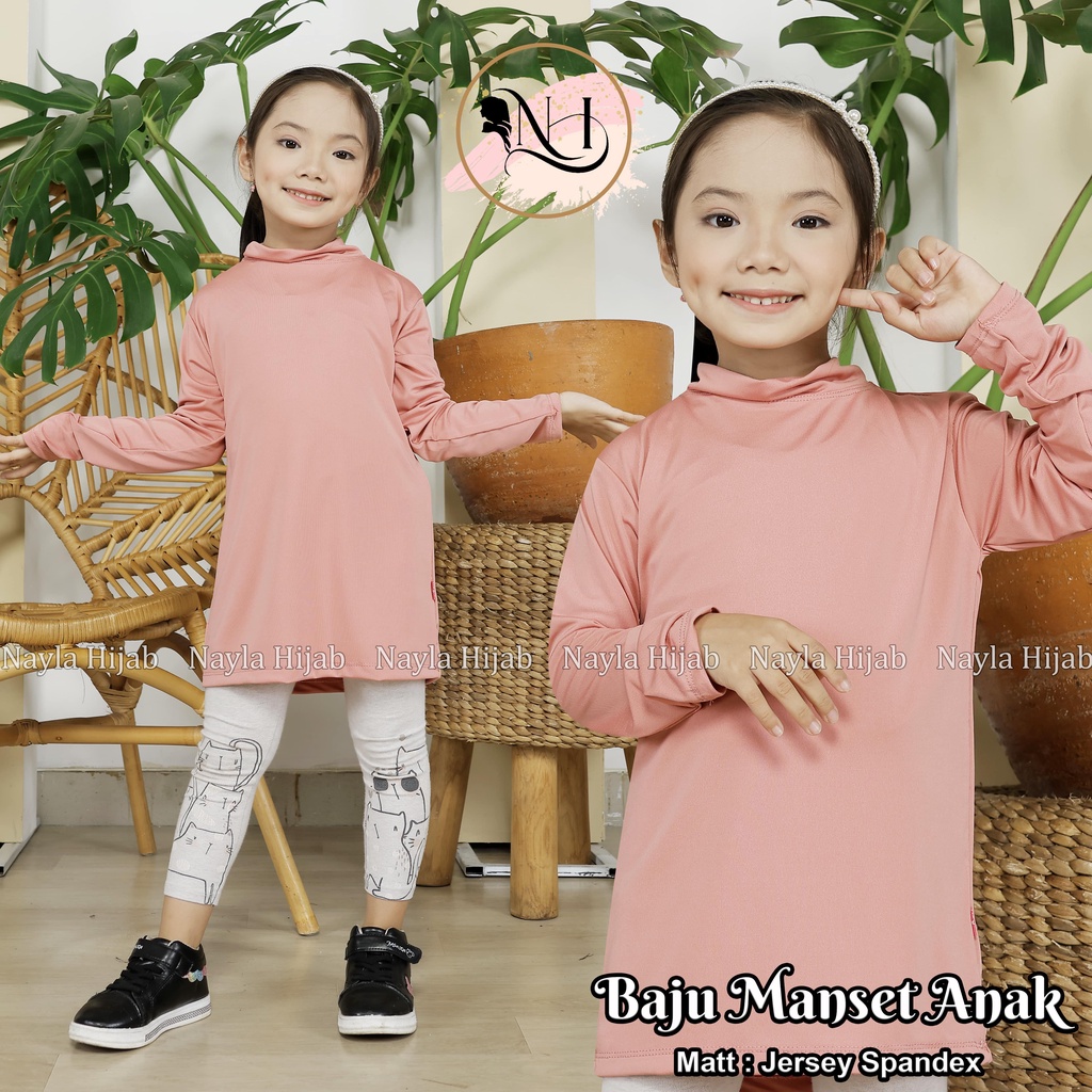 Baju Manset Anak Jersey Spandek , Atasan Dalaman , Baju Olahraga Termurah Nayla Hija'b