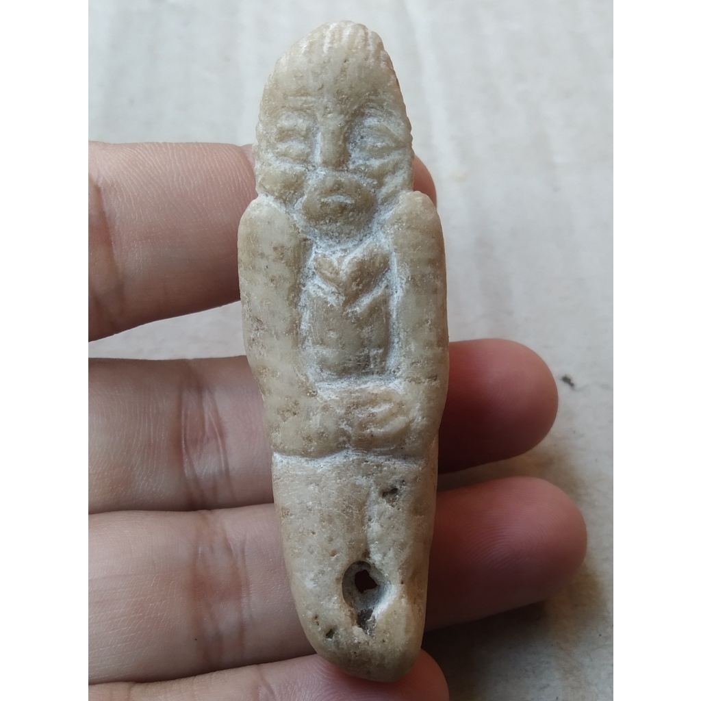 Kalung dan Liontin Batu Akik Mani Gajah Asli Natural Motif Ukiran Bayi Bajang Unik dan Antik