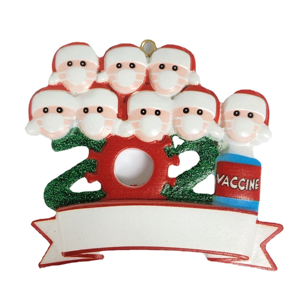 2021 Ornamen Desain Best Wishes Santa Claus Dengan Topeng Untuk Dekorasi Natal