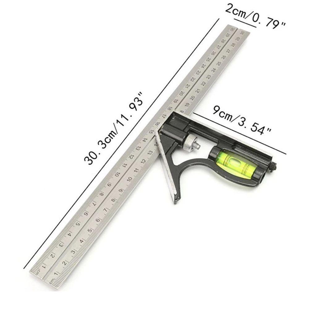 Solighter Angle Square 12 &quot;300mm Aluminium Penggaris Sudut Adjustable Tahan Lama