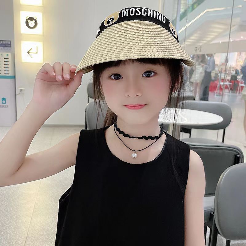 (Hello Girl) MZ20 Topi Pantai Bahan Jerami /Topi Pantai Anak Gaya Korea Import