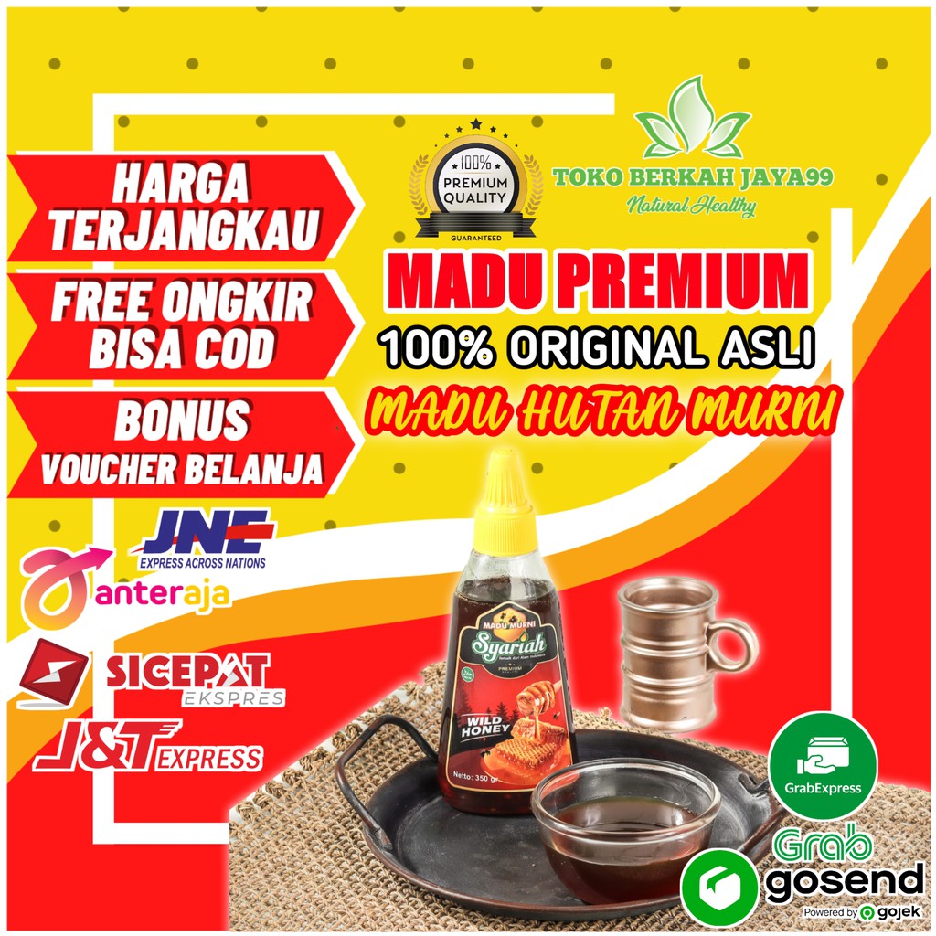 

Madu Hutan Asli Murni 100% Original Premium SYARIAH - Madu Sehat Honey Botol Topping 350 Gram
