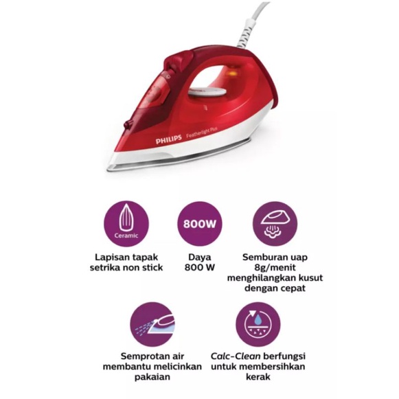 Philips Setrika Uap Steam Iron GC1424 Garansi Resmi Philips Indonesia 2 th