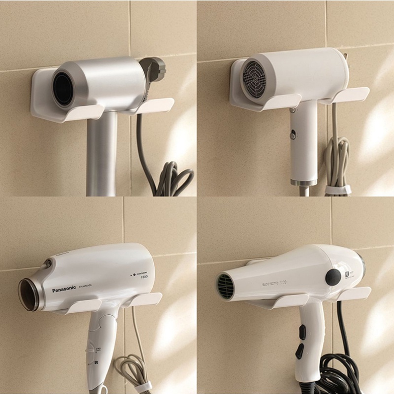 Rak Holder Hair Dryer Bahan ABS Dengan Perekat Untuk Kamar Mandi