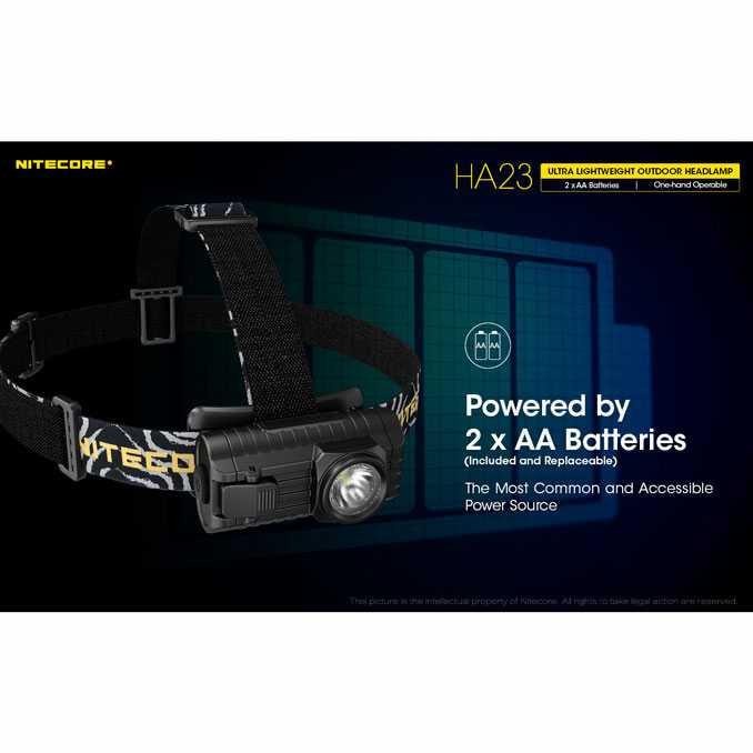 NITECORE HA23 Headlamp Senter Kepala LED CREE XP-G2 S3 250 Lumens - Black