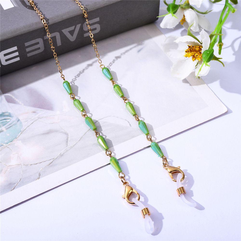 R-flower Glasses Chains Fashion Tali Kacamata Manik-Manik Kristal Logam