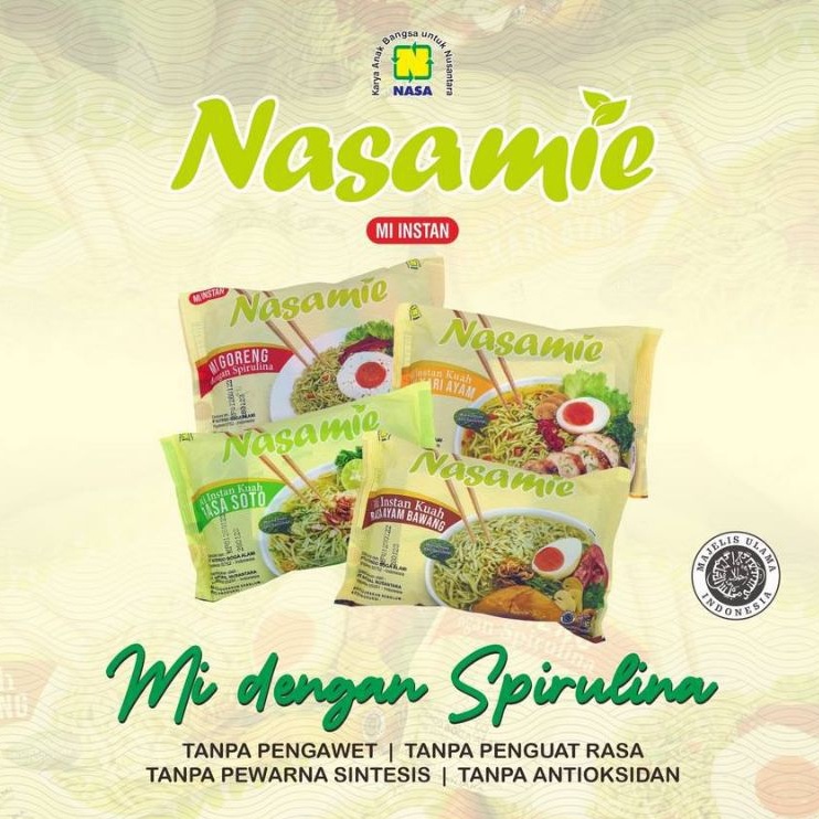 

Mie Sehat Organik NASAmie Tanpa Pengawet Mie Tepung Mocaf 100% - 1pack isi 5pcs