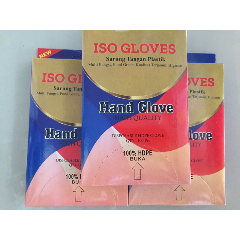 SARUNG TANGAN Glove Plastik Bening Steril Isi 100 pcs