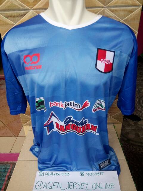 Jersey PSBI Blitar Away ORIGINAL 2017 Liga 3 Biru Retro Printing Authentic