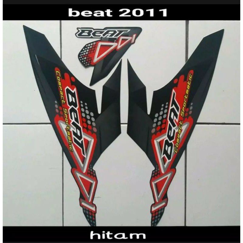 striping stiker lis les polet bodi motor honda beat lama karbu tahun 2010 2011 hitam