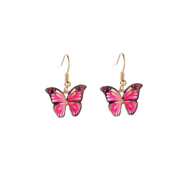 Anting kupu-kupu warna-warni fashion wanita Korea Butterfly earrings