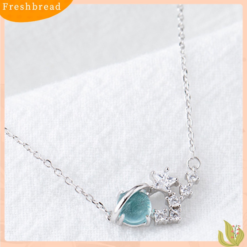 Terlaris Collarbone Necklace Transparent Star Fresh Fancy Planet Transparent Ladies Necklace for Date