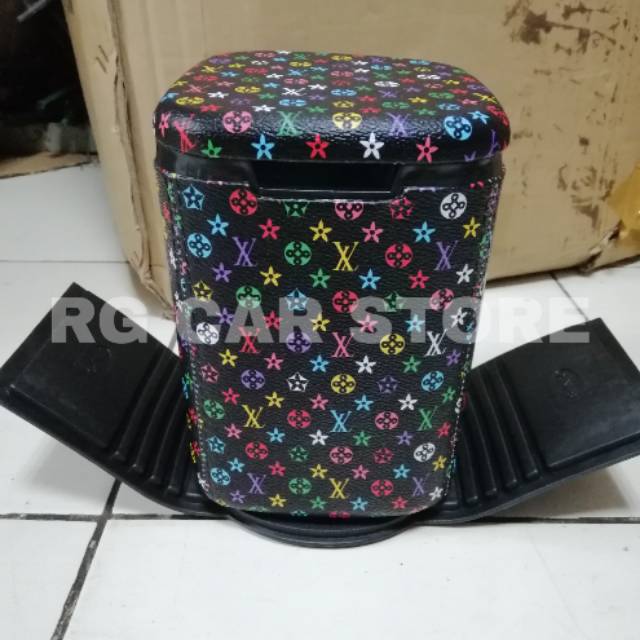 TEMPAT SAMPAH MOBIL BAHAN KULIT MOTIF LV