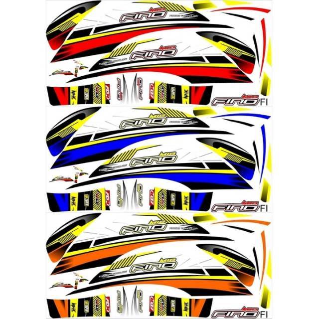 Striping Fino 125 Fi Variasi Yamaha Stiker Sticker Skotlet Scotlite Body Motor Lis List Body Li Liss