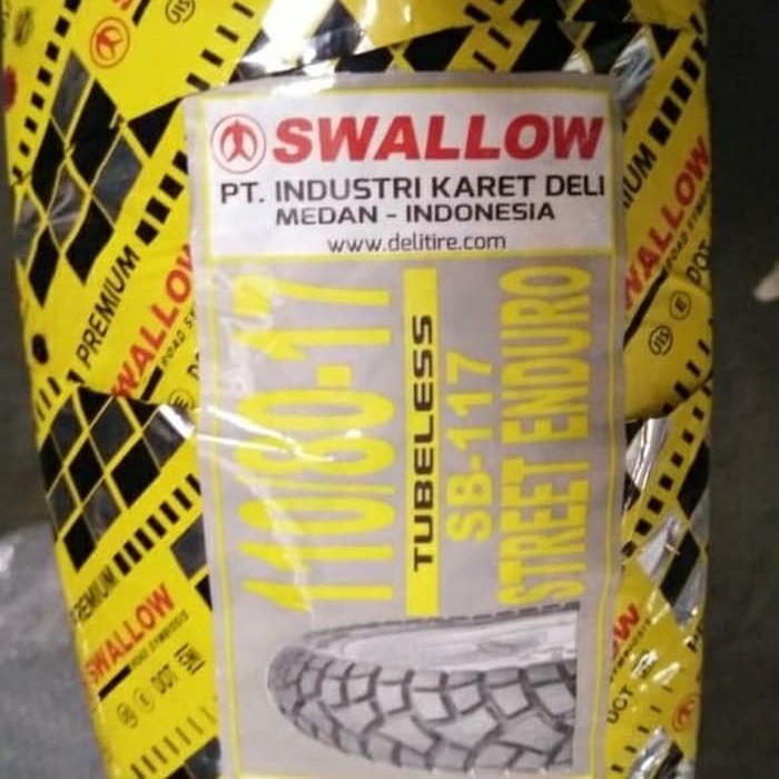 BAN LUAR SWALLOW 110/80-17 SB117 SB 117 STREET ENDURO TUBELESS