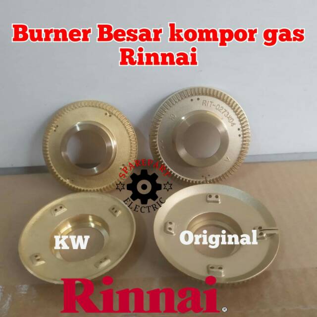 BURNER BESAR KUNINGAN KOMPOR RINNAI ORIGINAL 522 A 602 712 A