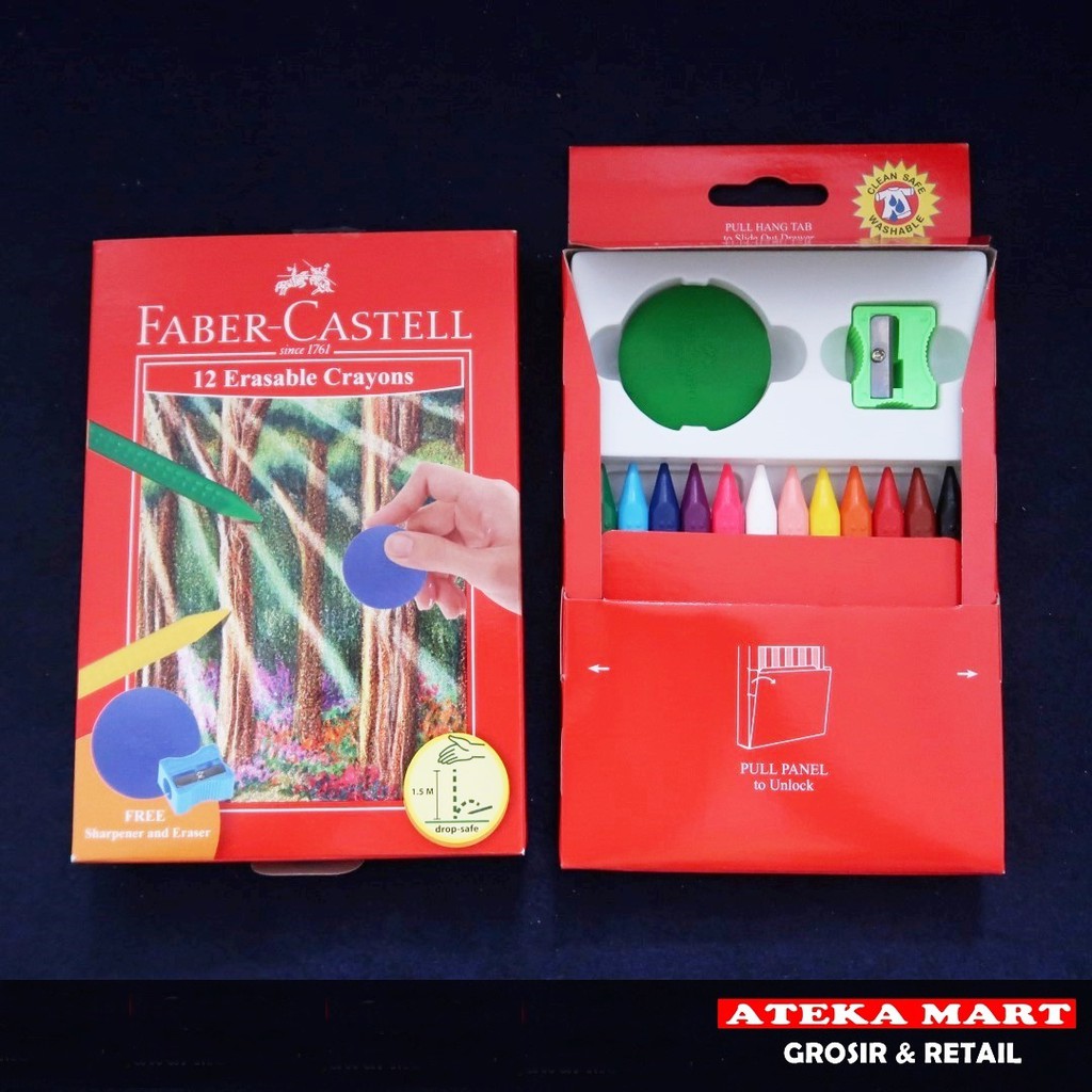 

FABER CASTELL 12 ERASABLE CRAYONS/CRAYON BISA DI HAPUS