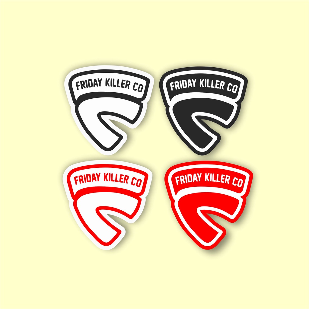 

Stiker brand Logo Friday killer distro bahan graftac anti air