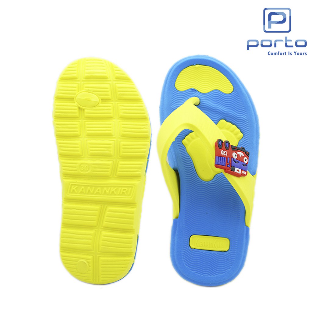 gos PORTO KANAN-KIRI B35 Sandal Jepit Anak Laki-laki Perempuan Karet Karakter Kanan Kiri Nyaman Empuk Lucu Original Terbaru