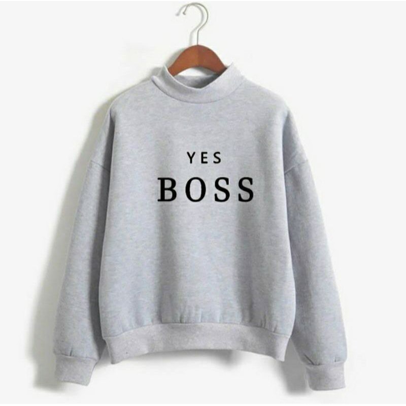 S - XXXXXL(6XL) Sweater YES BOSS Crewneck BIGSIZE OVERSIZE Pria Wanita JUMBO M L XL XXL 3XL 4XL 5XL