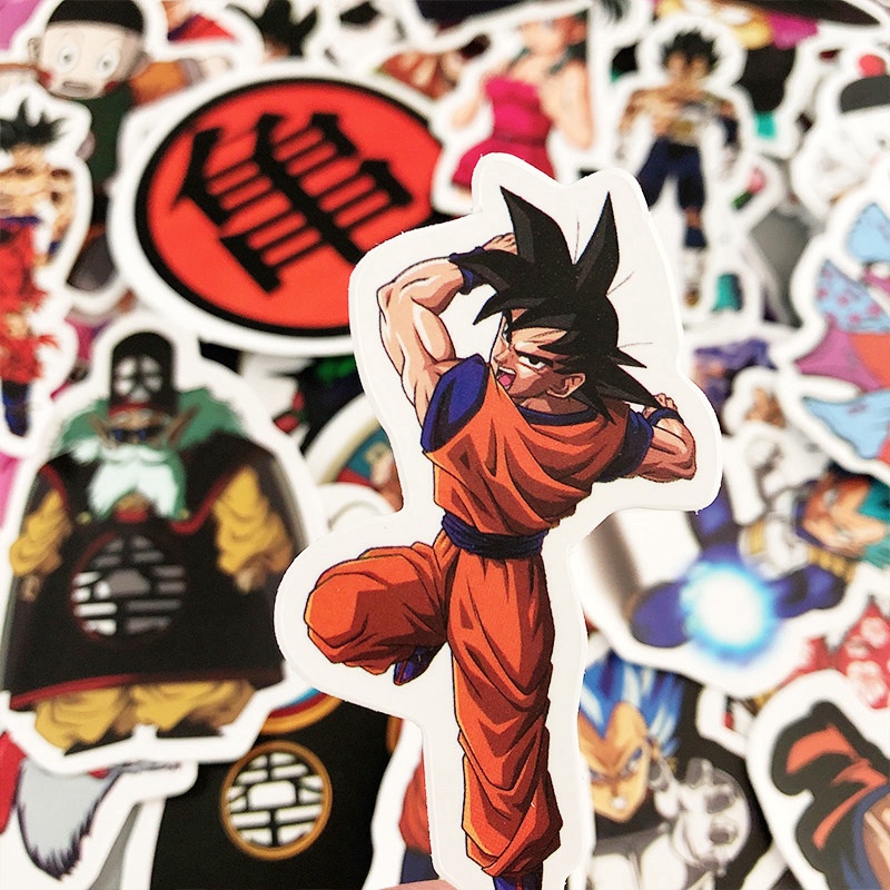 50Pcs/set Anime Dragon Ball Waterproof Refrigerator Skateboard Decoration Mixed Decals Laptop Sticker