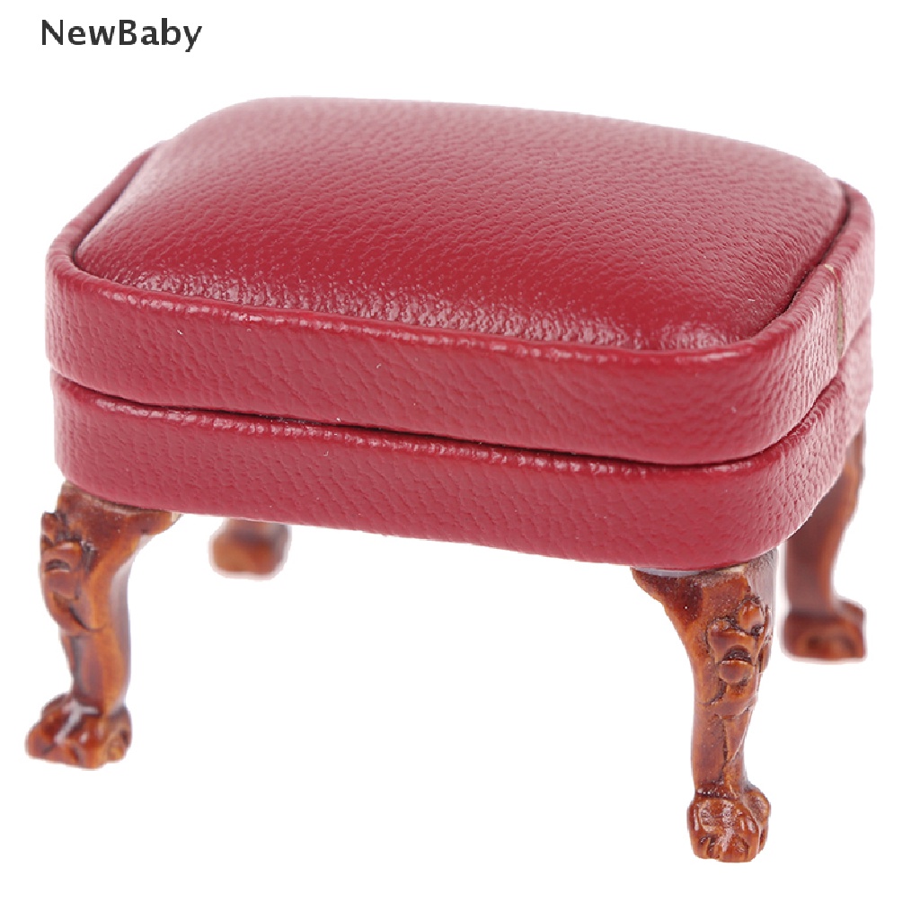 Newbaby Miniatur Sofa Kulit Dengan Pedal Dekorasi Rumah Boneka 1: 12