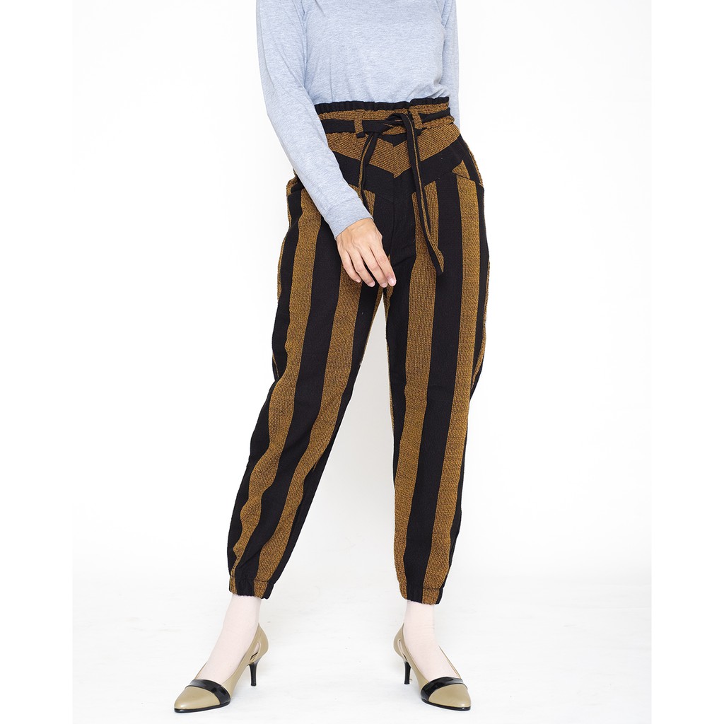 HaymeeStore Celana  Joger Salur  Pants Wanita Bawahan Harem 