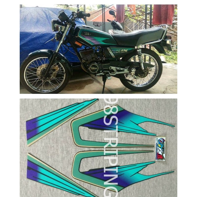 STRIPING RX KING HIJAU TAHUN 1995 STIKER LIS STANDAR ORI YAMAHA