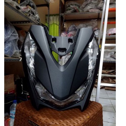 Tameng panel Body depan full set reflektor lampu + sen Beat dealuxe beat street 2020 2021 hitam doff