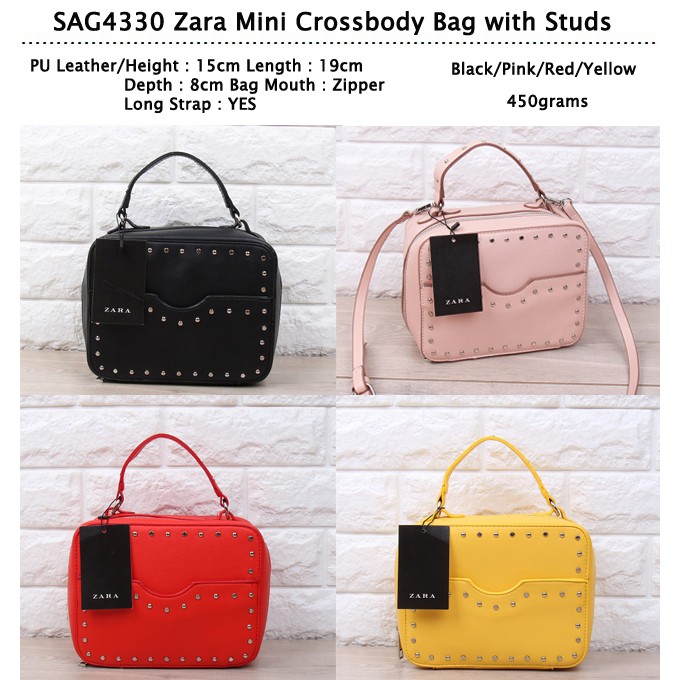 TAS ZARA WANITA/ TAS ZARA IMPOR/ ZARA MINI CROSSBODY BAG WITH STUDS - SAG4330