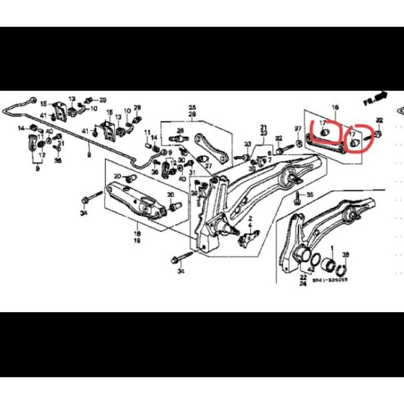 Bush bosh Arm Belakang Kompensator Honda Grand grandCivic, Civic LX, Nova nouva  Genio Estilo Civic 