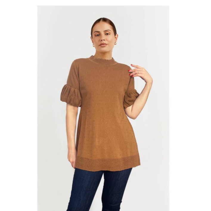 Ameli* Tulip sleeve knit blouse