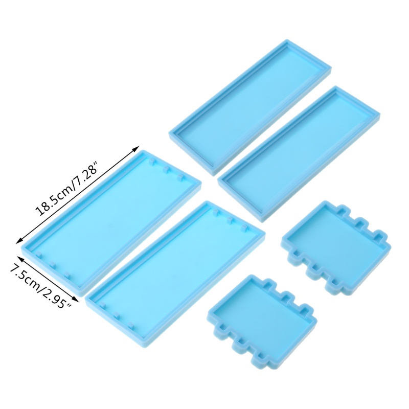 SIY  1 Set Domino Storage Box Epoxy Resin Mold DIY Crafts Casting Tools Container Silicone Mould