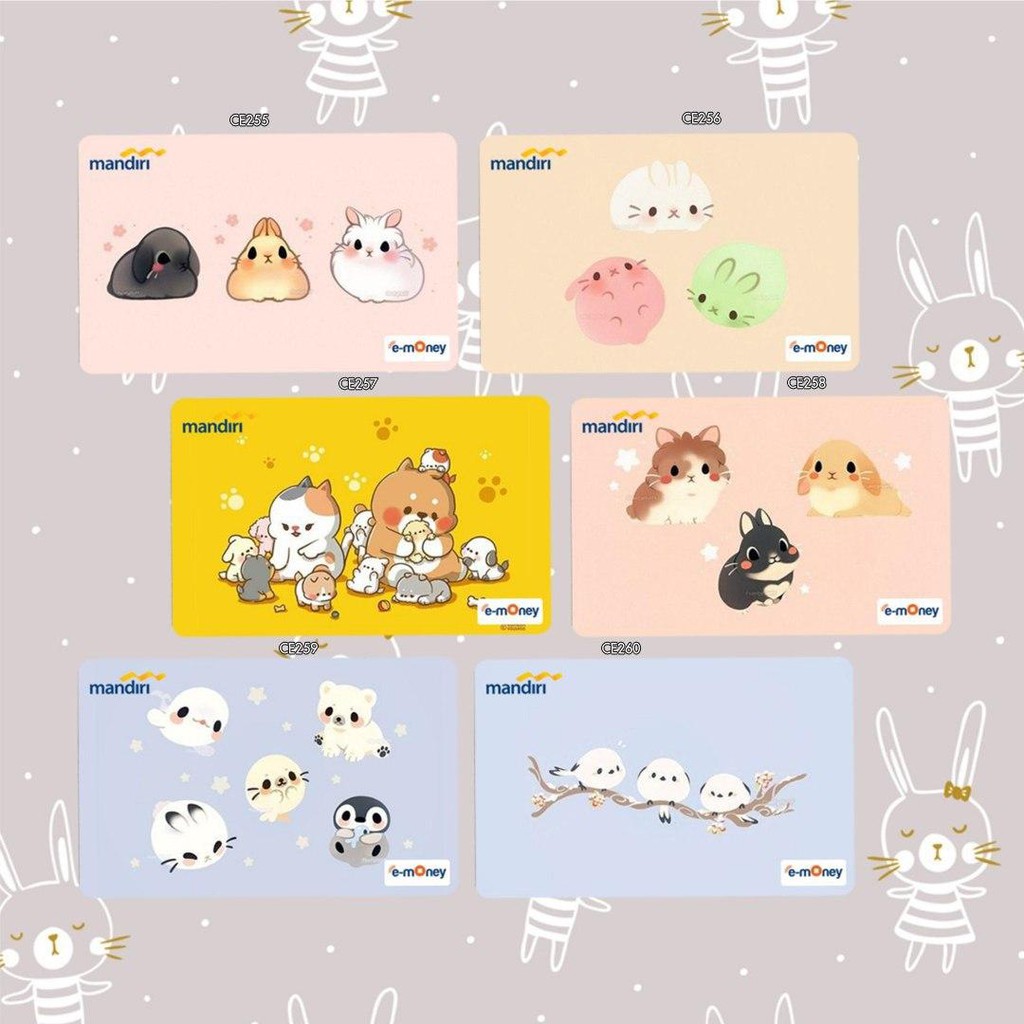Mandiri Custom E- Money Karakter Lucu/Free Design/Bebas Warna/Tambah Nama/Request Gambar/Kualitas HD
