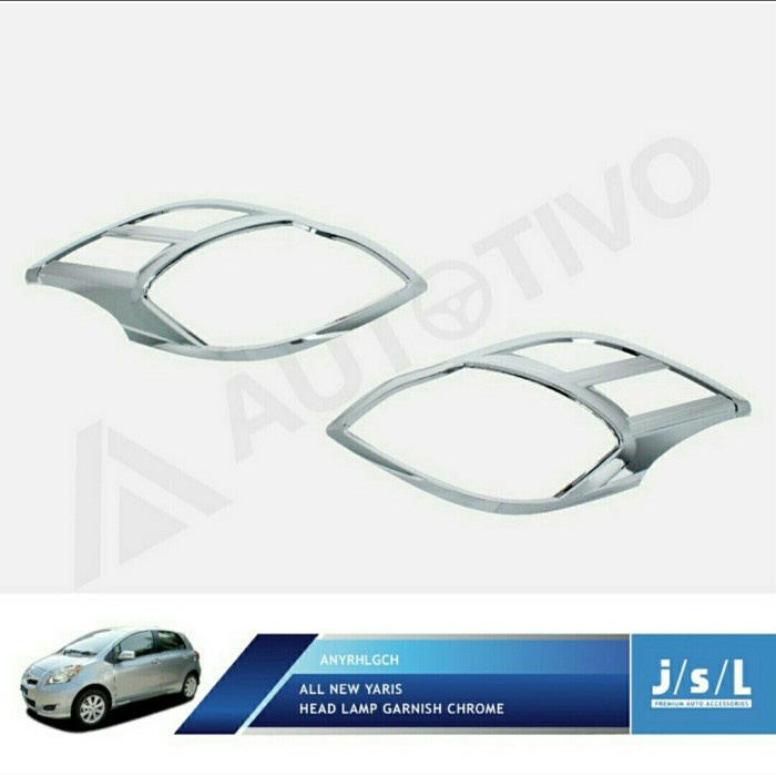 Garnish List Cover Lampu Depan Toyota Yaris 2007-2013 Chrome