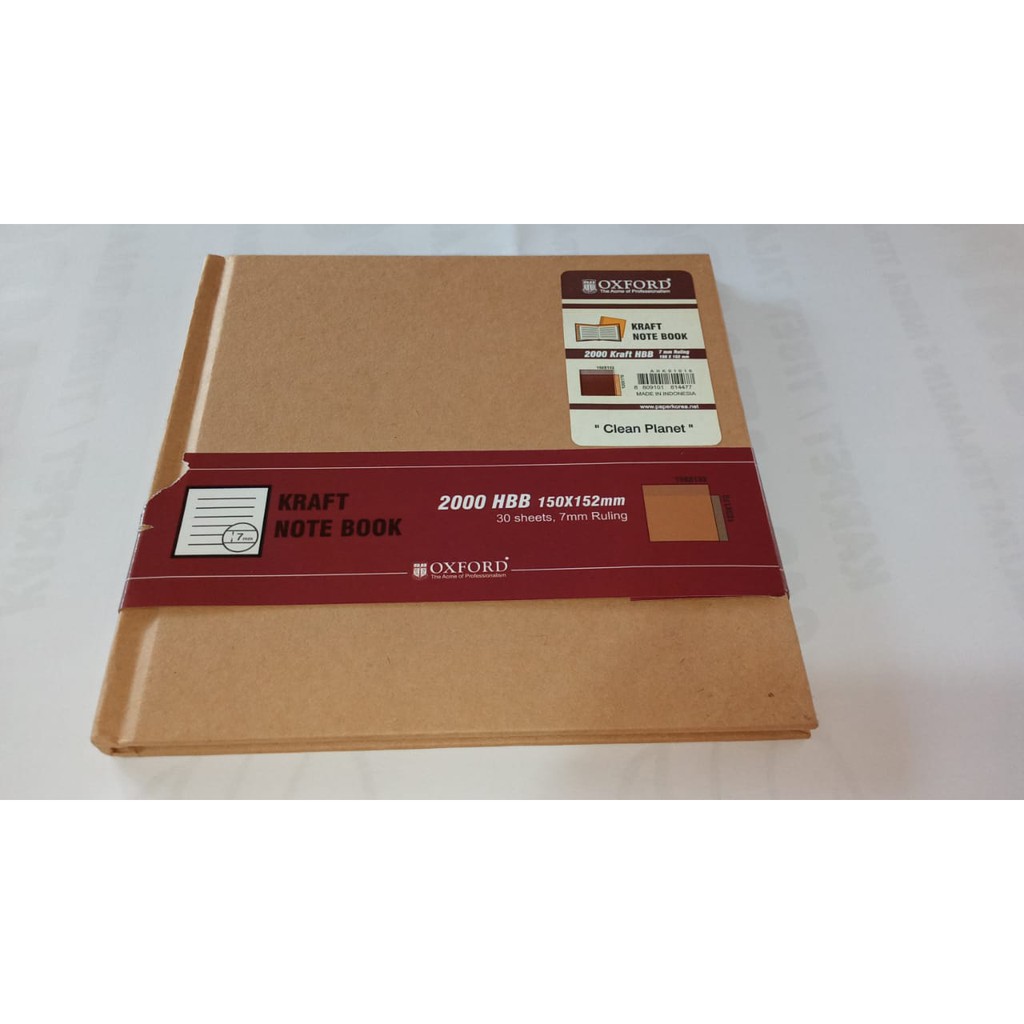 

Kraft Note Book 150x152 mm 30 Sheet 7 mm Ruling / Buku Note Book Warna Coklat Oxford / Buku Coklat